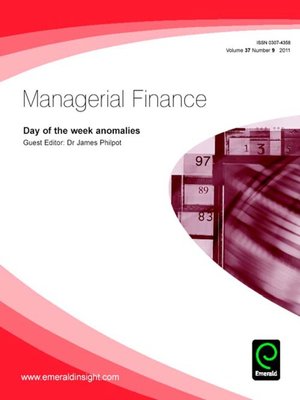 cover image of Managerial Finance, Volume 37, Issue 9